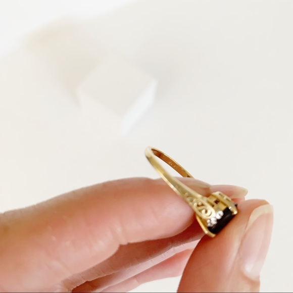 Authentic oval Amethyst and Diamonds Ring 14K gold Size 6 - Picture 6 of 11